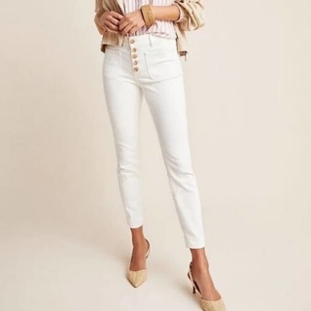 NWT Pilcro & the Letterpress High Rise White Denim Leggings Size 26P